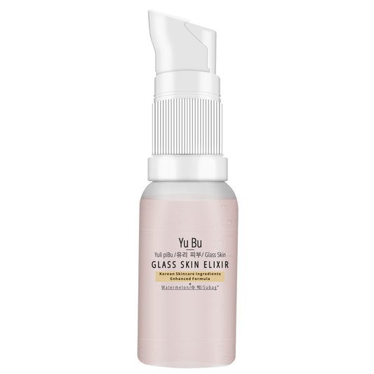 Yu Bu Glass Skin Elixir, Watermelon Serum, Korean Skincare, Ginseng, Snail Mucin, Niacinamide, Centella, Hyaluronic Acid, 15 ml