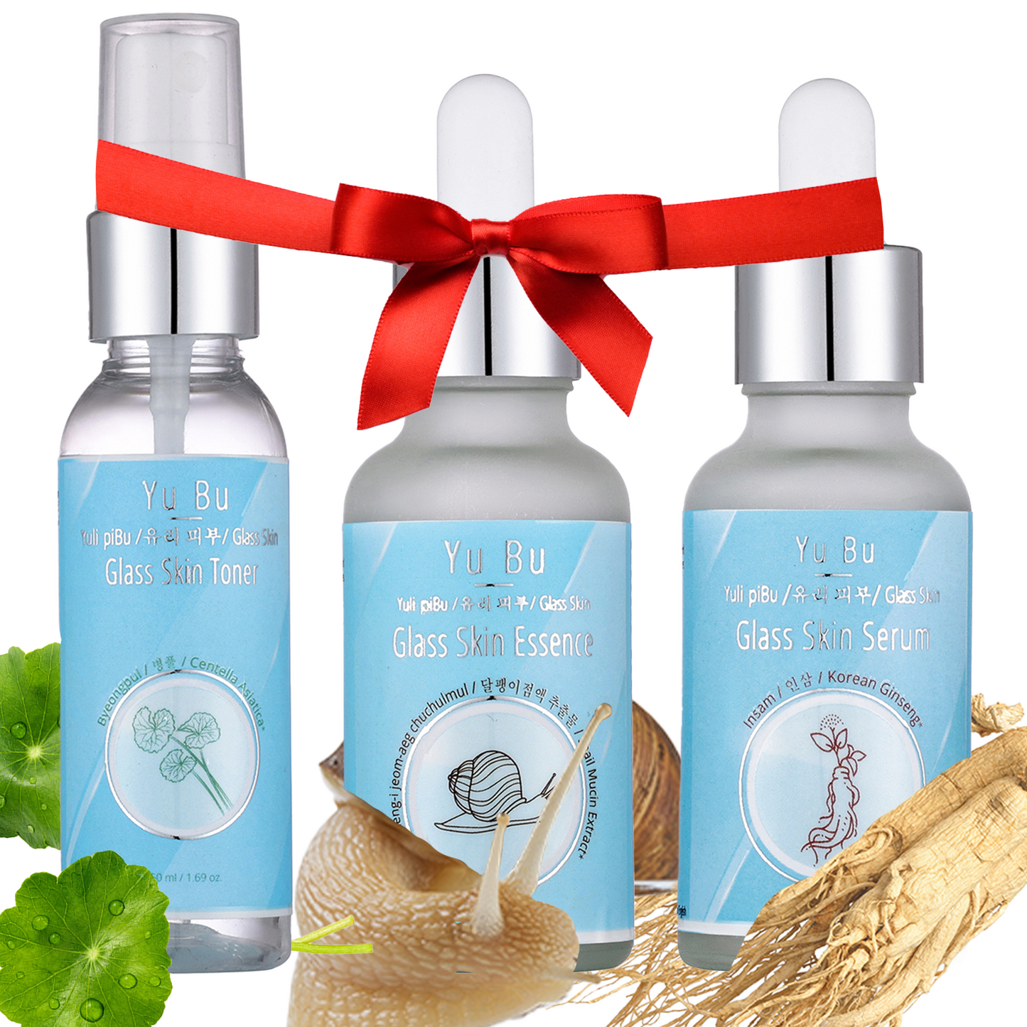 Yu Bu Glass Skin Pack | TONER. ESSENCE. SERUM | 3 Step Glass Skin